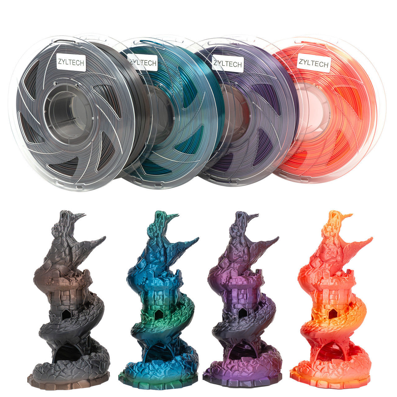 Dual Gradient Silk PLA 1.75mm 1Kg/2.2Lbs