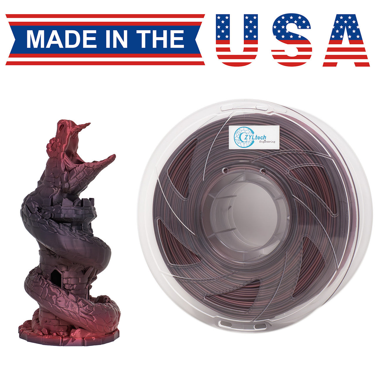 Dual Gradient Silk PLA 1.75mm 1Kg/2.2Lbs