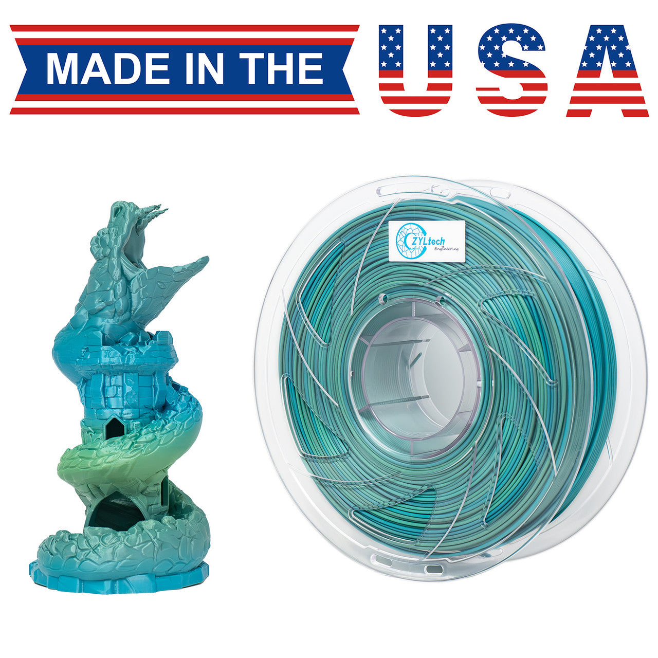 Dual Gradient Silk PLA 1.75mm 1Kg/2.2Lbs